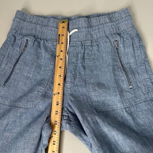 Athleta Cabo Linen Jogger Pants Size 8 Blue Drawstring Pockets 530642 - Picture 10 of 10